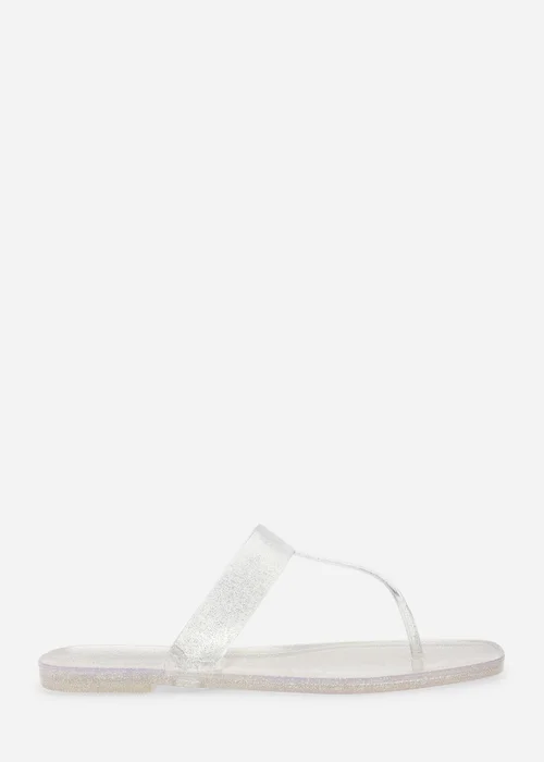 Where's That From Rosalyn Clear Glitter Thong Flip Flop Sandals - 5 Image 2