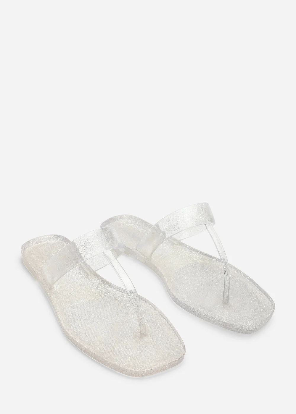 Where's That From Rosalyn Clear Glitter Thong Flip Flop Sandals - 5 Image 4