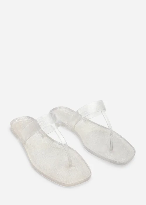 Where's That From Rosalyn Clear Glitter Thong Flip Flop Sandals - 5 Image 4