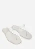 Where's That From Rosalyn Clear Glitter Thong Flip Flop Sandals - 5 Image 4