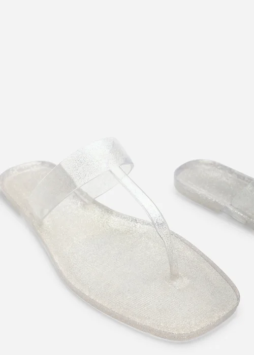 Where's That From Rosalyn Clear Glitter Thong Flip Flop Sandals - 5 Image 5