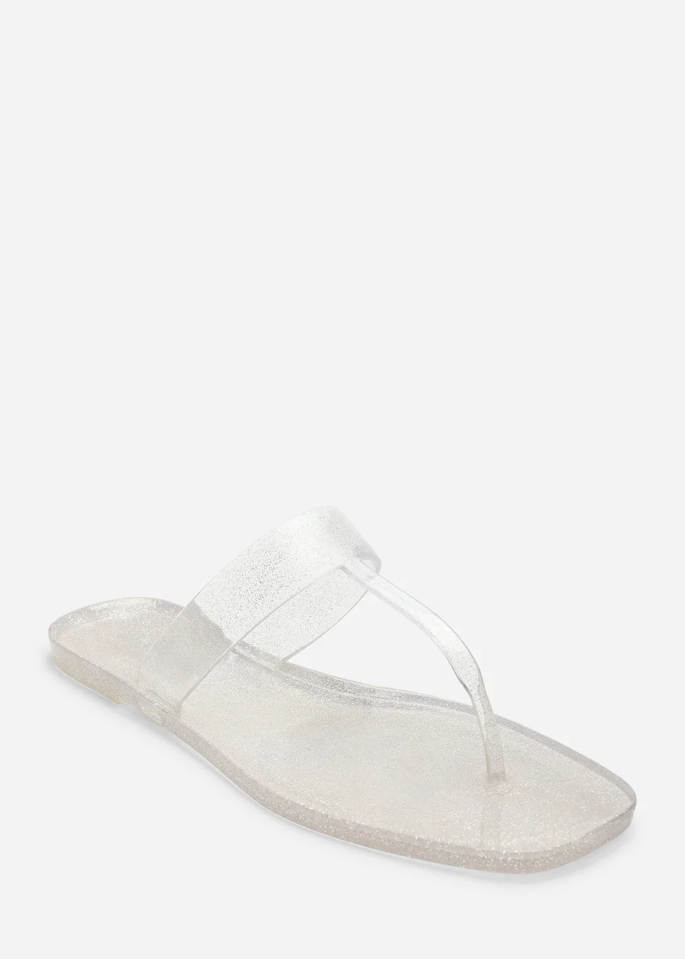 Where's That From Rosalyn Clear Glitter Thong Flip Flop Sandals - 5 Image 3