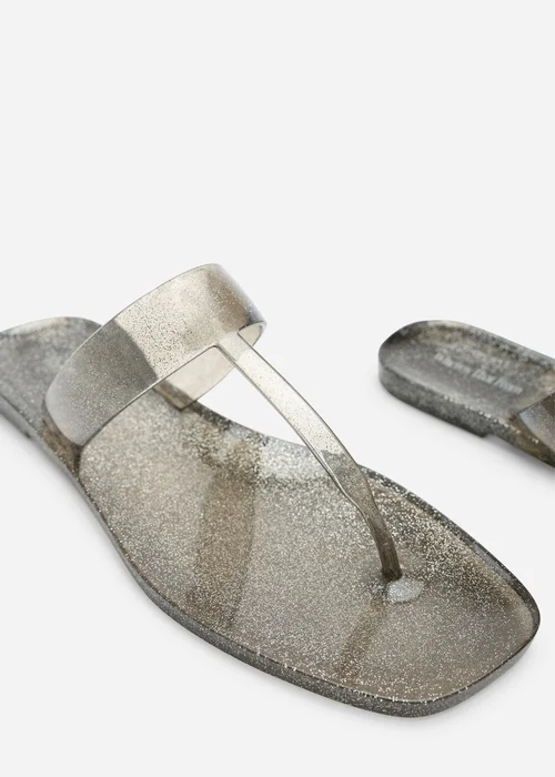 Where's That From Rosalyn Smoke Glitter Thong Flip Flop Sandals - 4 Image 5