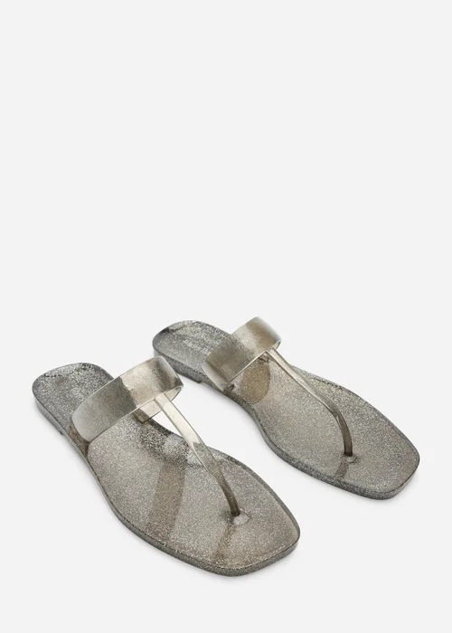 Where's That From Rosalyn Smoke Glitter Thong Flip Flop Sandals - 4 Image 4