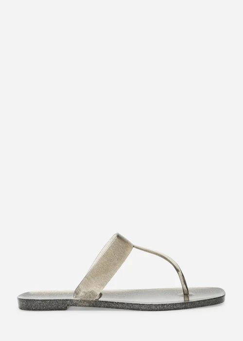 Where's That From Rosalyn Smoke Glitter Thong Flip Flop Sandals - 4 Image 1