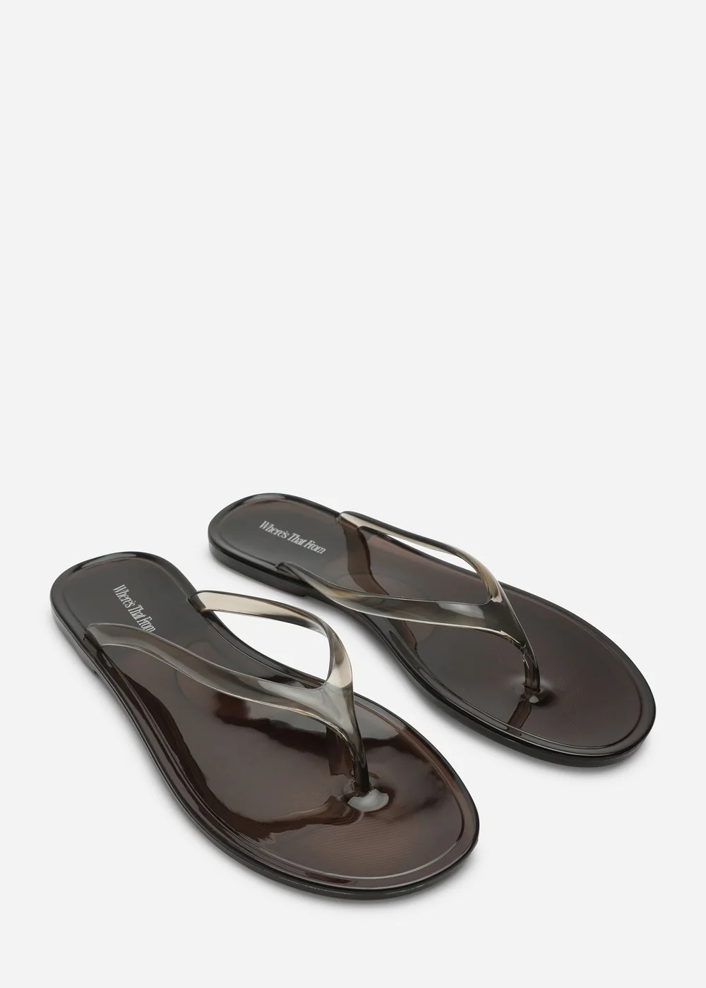 Where's That From Chandler Black Clear Jelly Thong Flip Flop Sandals - 3 Image 4