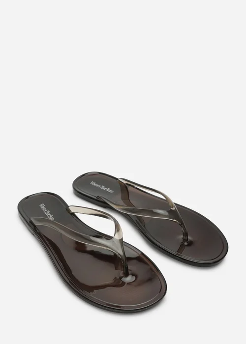 Where's That From Chandler Black Clear Jelly Thong Flip Flop Sandals - 3 Image 4