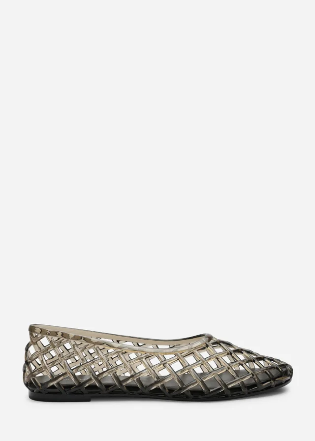 Where's That From Kori Black Clear Jelly Ballet Pumps