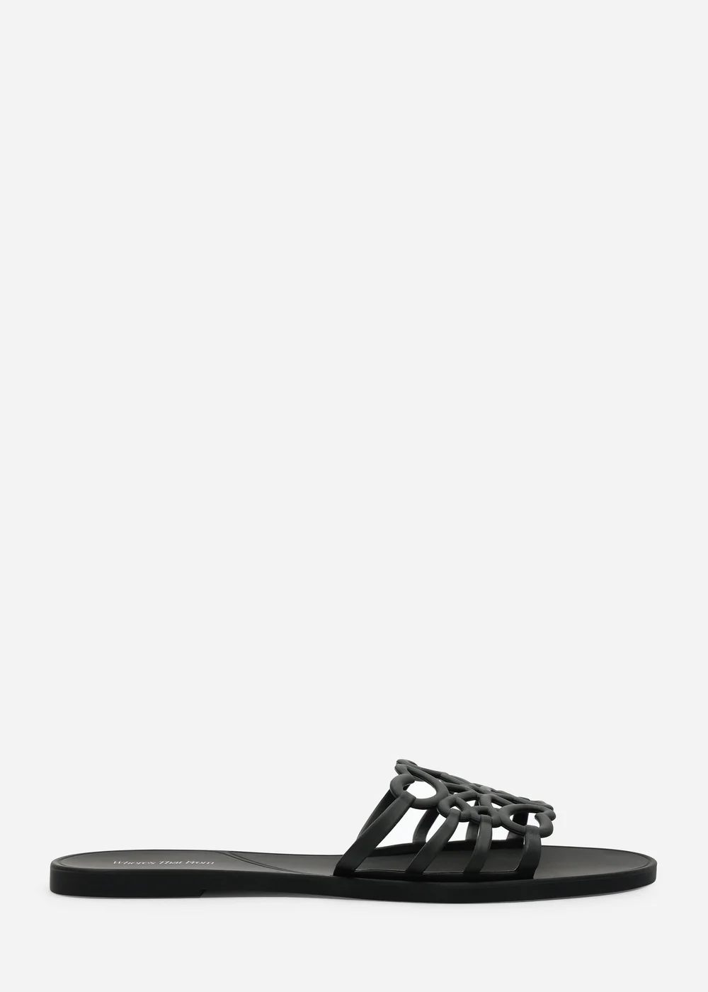 Where's That From Emiliana Black Matte Cut Out Jelly Flat Sandals - 6 Image 2