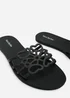 Where's That From Emiliana Black Matte Cut Out Jelly Flat Sandals - 6 Image 5