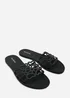 Where's That From Emiliana Black Matte Cut Out Jelly Flat Sandals - 6 Image 4