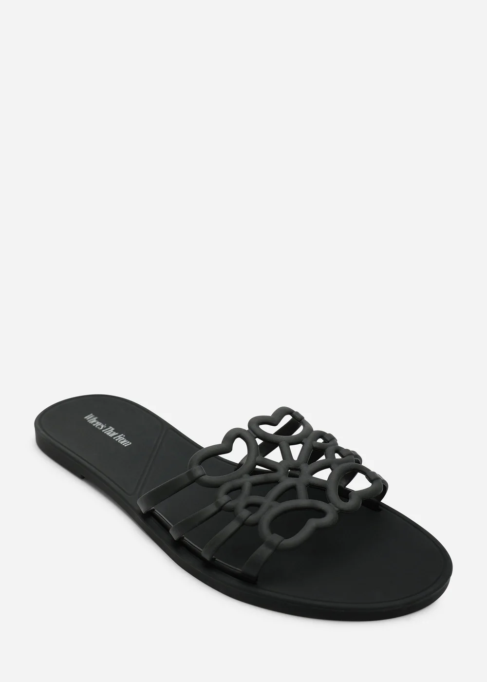 Where's That From Emiliana Black Matte Cut Out Jelly Flat Sandals - 6 Image 3
