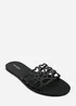 Where's That From Emiliana Black Matte Cut Out Jelly Flat Sandals - 6 Image 3