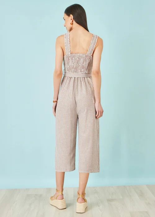 Yumi Brown Stripe Strappy Jumpsuit - 12 Image 3