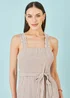 Yumi Brown Stripe Strappy Jumpsuit - 12 Image 4