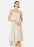 Yumi White Botanical Embroidery Fabric Handkerchief Hem Dress - 12 Image 2