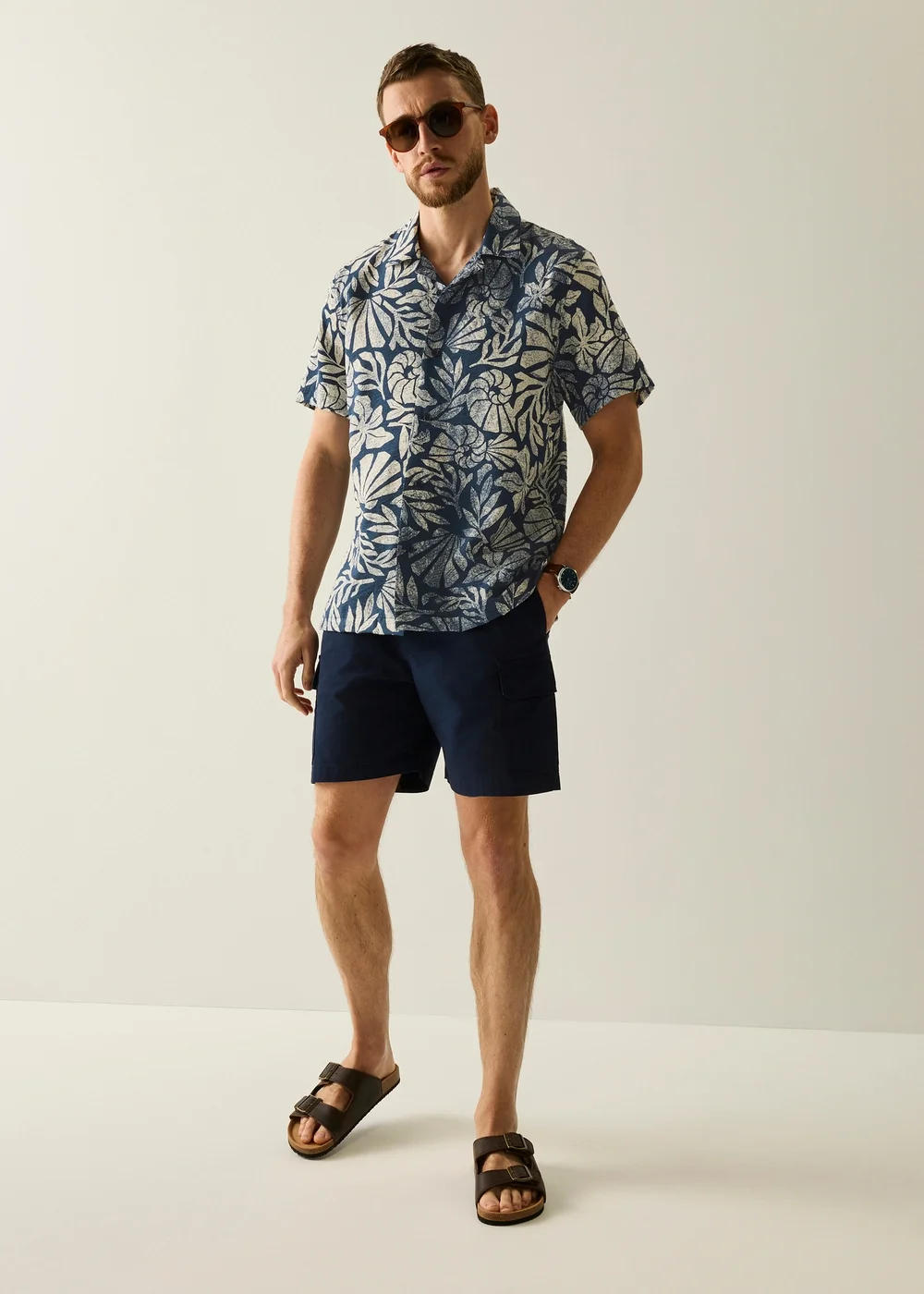 Regatta Abstract Seascape Coral Navy Tulum Lightweight Shirt - 3XL Image 3
