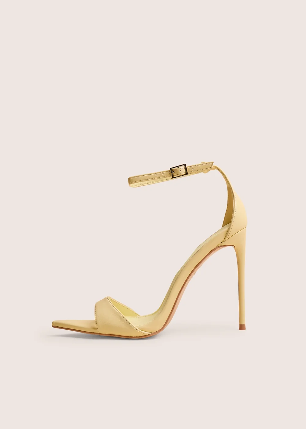 Public Desire Kelisa Lemon Pu Pointed Toe Barely There Stiletto High Heels - 9 Image 1