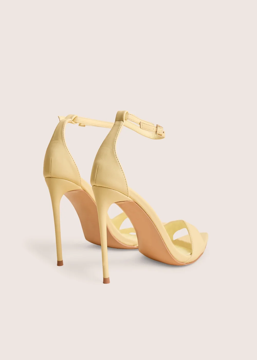 Public Desire Kelisa Lemon Pu Pointed Toe Barely There Stiletto High Heels - 9 Image 3