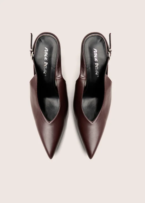 Public Desire Tatti Burgundy Slingback Court Heel - 3 Image 2