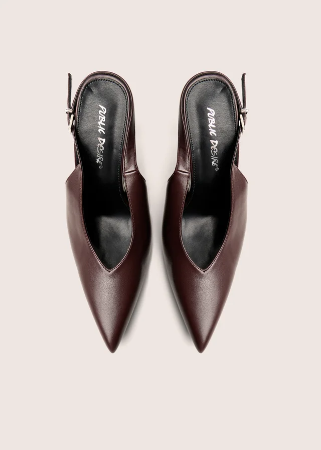 Public Desire Tatti Burgundy Slingback Court Heel
