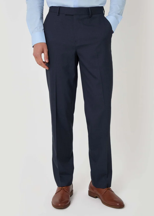 Threadbare Navy Tailored Fit Suit Trousers