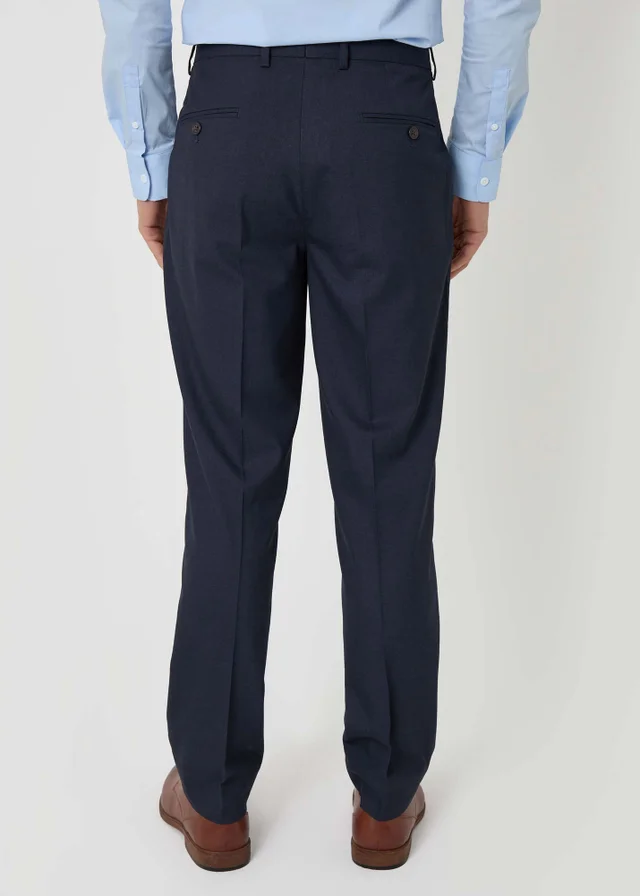 Threadbare Navy Tailored Fit Suit Trousers