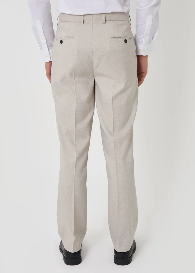 Threadbare Stone Tailored Fit Lightweight Suit Trousers
