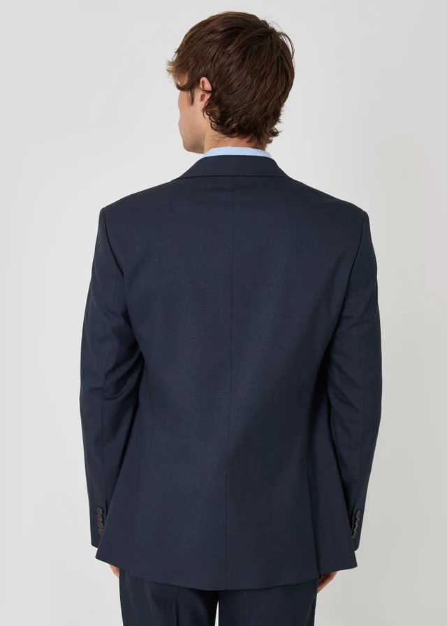 Threadbare Navy Regular Fit Single Breasted Blazer