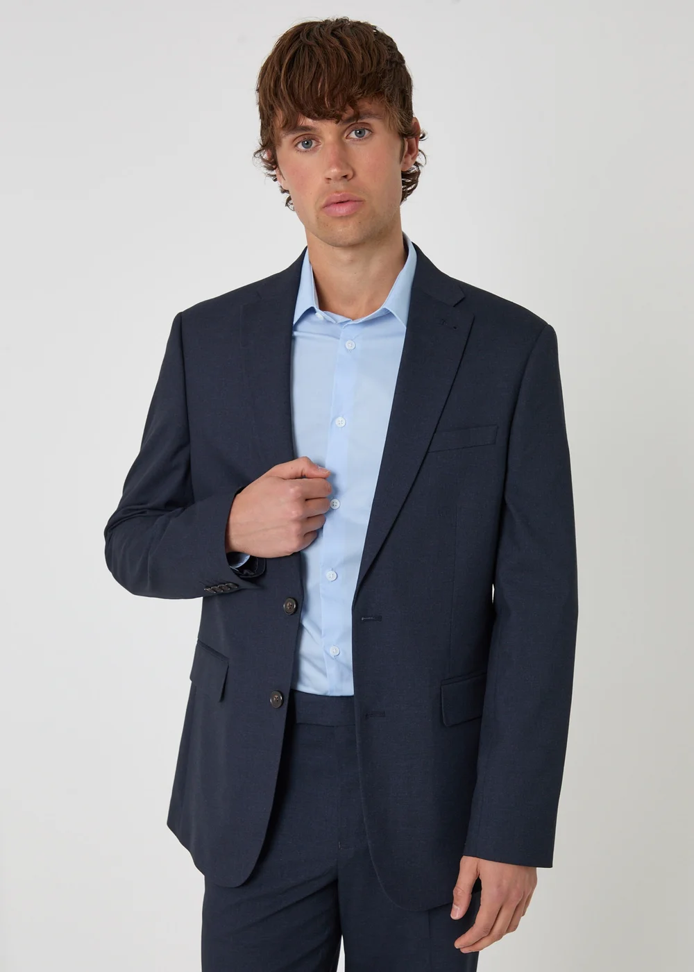 Threadbare Navy Regular Fit Single Breasted Blazer - 46 Chest R Image 1