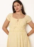 Blue Vanilla Yellow Broderie Front Tie Midi Dress - M Image 2