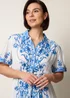 Blue Vanilla Blue Floral Blue Print Drawstring Dress - M Image 3