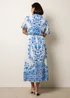 Blue Vanilla Blue Floral Blue Print Drawstring Dress - M Image 4