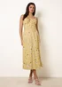 Blue Vanilla Yellow Midi Milkmaid Floral Dress - M Image 1