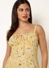 Blue Vanilla Yellow Midi Milkmaid Floral Dress - M Image 2