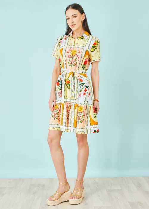 Yumi Multicolour Sun Patchwork Print Shirt Dress - 12 Image 2