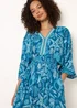 Blue Vanilla Blue Embellished Kimono Style V Front Dress - S Image 2
