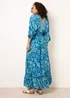 Blue Vanilla Blue Embellished Kimono Style V Front Dress - S Image 4