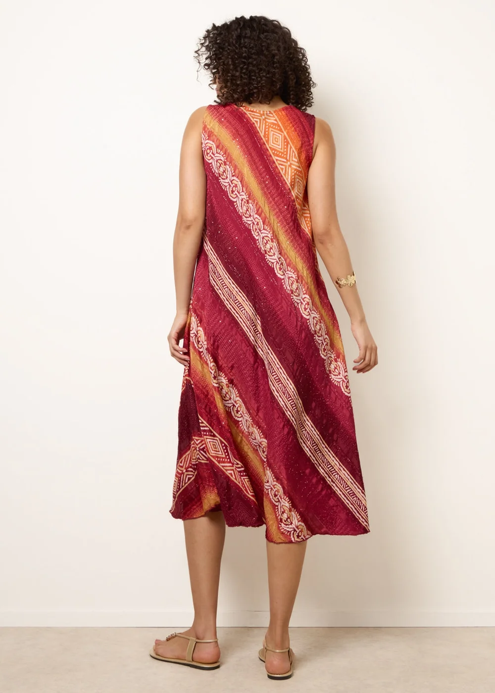 Blue Vanilla Orange Sequin Jacquard Dress - L/XL Image 4