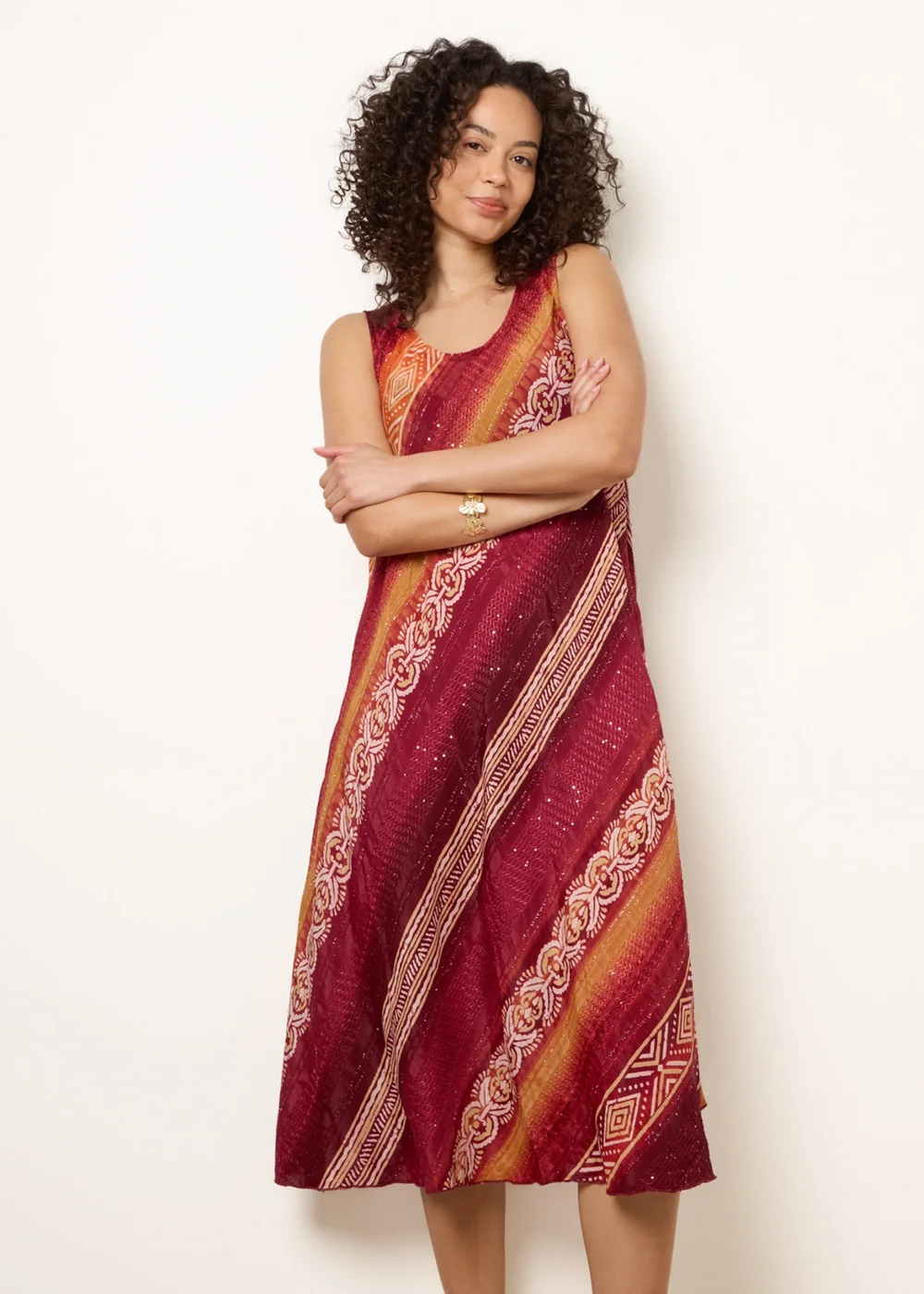 Blue Vanilla Orange Sequin Jacquard Dress - L/XL Image 2