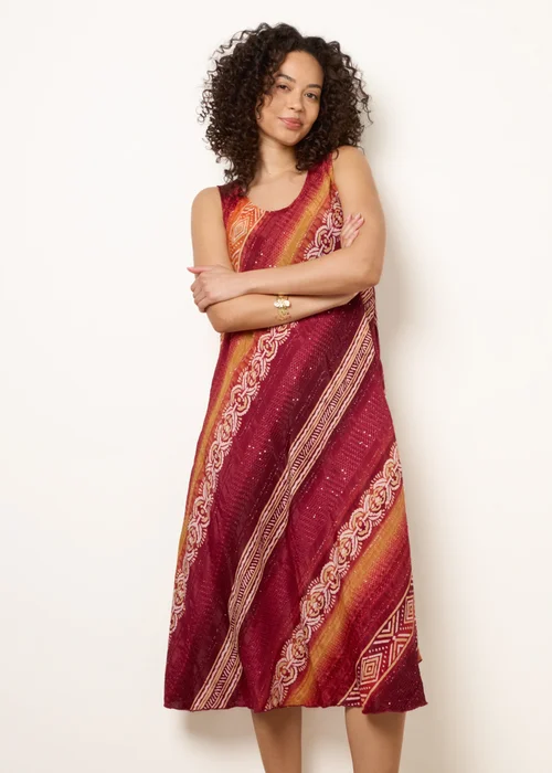 Blue Vanilla Orange Sequin Jacquard Dress - L/XL Image 2
