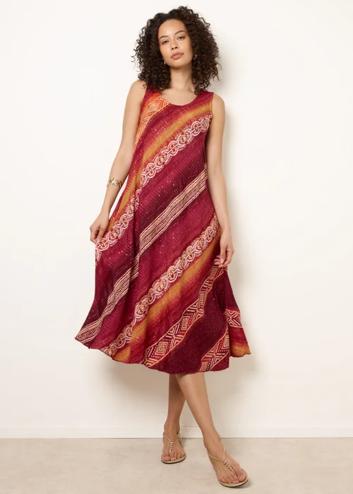 Blue Vanilla Orange Sequin Jacquard Dress - L/XL Image 1