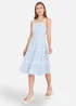 Yumi White Ditsy Floral Cotton Midi Sun Dress With Lace Trims - 16 Image 1