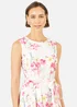 Yumi White Delicate Floral Midi Skater Dress - 14 Image 3