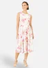 Yumi White Delicate Floral Midi Skater Dress - 14 Image 1