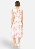 Yumi White Delicate Floral Midi Skater Dress - 14 Image 2