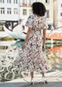 Yumi Ivory Botanical Print Viscose Midi Dress - 10 Image 2