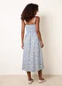 Blue Vanilla Blue Midi Milkmaid Floral Dress - M Image 4