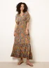 Blue Vanilla Multi Gathered Sleeve V-Neck Maxi Dress - M/L Image 3