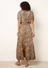 Blue Vanilla Multi Gathered Sleeve V-Neck Maxi Dress - M/L Image 4